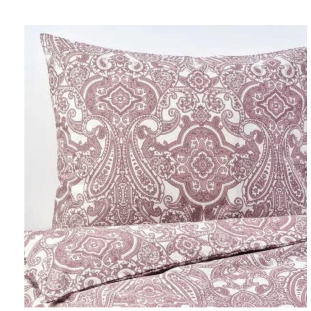 Plastic sealed new Ikea Cotton Quilt Duvet Cover with 2 Pillows Queen Full Pink